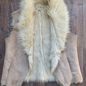 Suede fur lined vest
